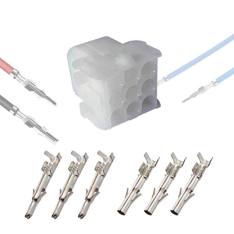 9-pin with 14-20 awg, Wire Connector - 2.13 mm snap