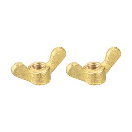sourcing map Pack of 2 Brass Wing Nuts M8 Butterfly Nut Hand Twist Tighten Attachment for Furniture Machines Electronic Devices