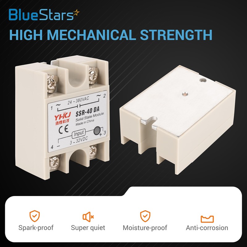 BlueStars Solid State Relay SSR-40DA DC to AC Input 3-32VDC