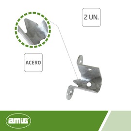 Amig - Zinc Plated Steel Metal Spike Holder for Roller Shutters | Heavy Duty Installation or Replacement Parts, Anti-Rust and Corrosion | Measurements: 32 x 23 mm