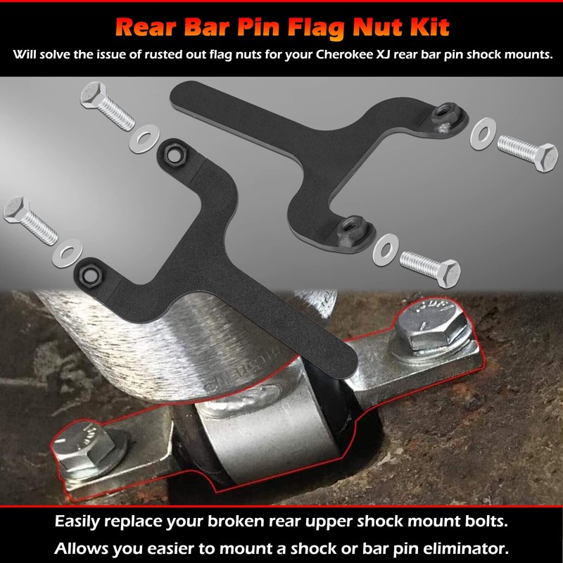 Rear Bar Pin Flag Nut Kits for Jeep - Fix
