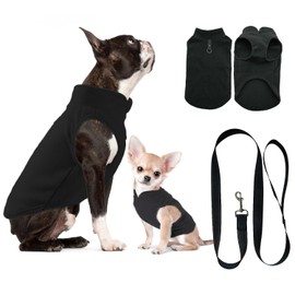 Dog Jumper, Dog Coat Fleece Small Dogs, Dog Fleece Jumper Cat Jumper Dog Clothes for Chihuahua French Bulldog (M, Black)