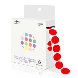 PARLAIM 1/2 Inch Circle Sticker Labels,1000 Stickers Round Color Coding Circle Dots Stickers,Roll Dot Stickers Label for Office Home Office(Red)