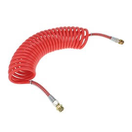 Partuto 25 Circle Air Brake Hose Oil Cooler Coiled Short Tail Line Brake Coil Cable for Trucks Tractors Assembly with M22x1.5 NPT Fitting Red 24.5FT