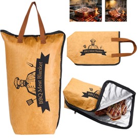 BBQ Blanket for Resting Meat, Wide Mouth Design Meat Resting Bag, Reusable and Insulated for Large Briskets Pork Shoulders Turkeys