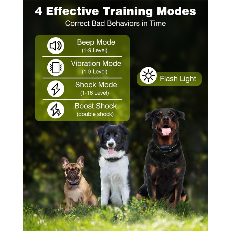 3 Dogs Shock Collar with Remote 3 Pack-3300FT Dog Training