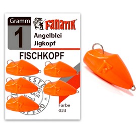 FANATIK Cheburashka Fish Head Jig Head Lead Head Change Lead Fishing Lead Head Zander Ground Lead Fishing Set Lead Ball for Rubber Fish Rubber Bait 3 g - 50 g (50 g - 3 Pieces, Orange - 023)