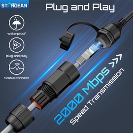 STARGEAR 2 Pack Starlink Ethernet Adapter Cable Enterprise Extension to RJ45 Cable, Starlink Cable 22AWG Waterproof SPX-RJ45 Coupler with End Caps