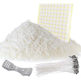 Etienne Alair Natural Soy Wax Kit - Includes; 10 Lbs Soy Candle Wax Flakes, 100 Cotton Wicks, 2 Wick Holders.