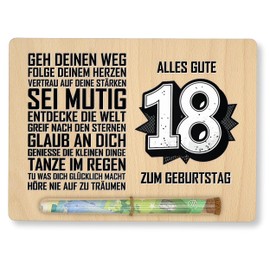 ZUKLA Verpackung für Geldgeschenke Geburtstag 18-23 x 17 cm Geldgeschenk Verpackung Holz - Gutschein Geburtstag