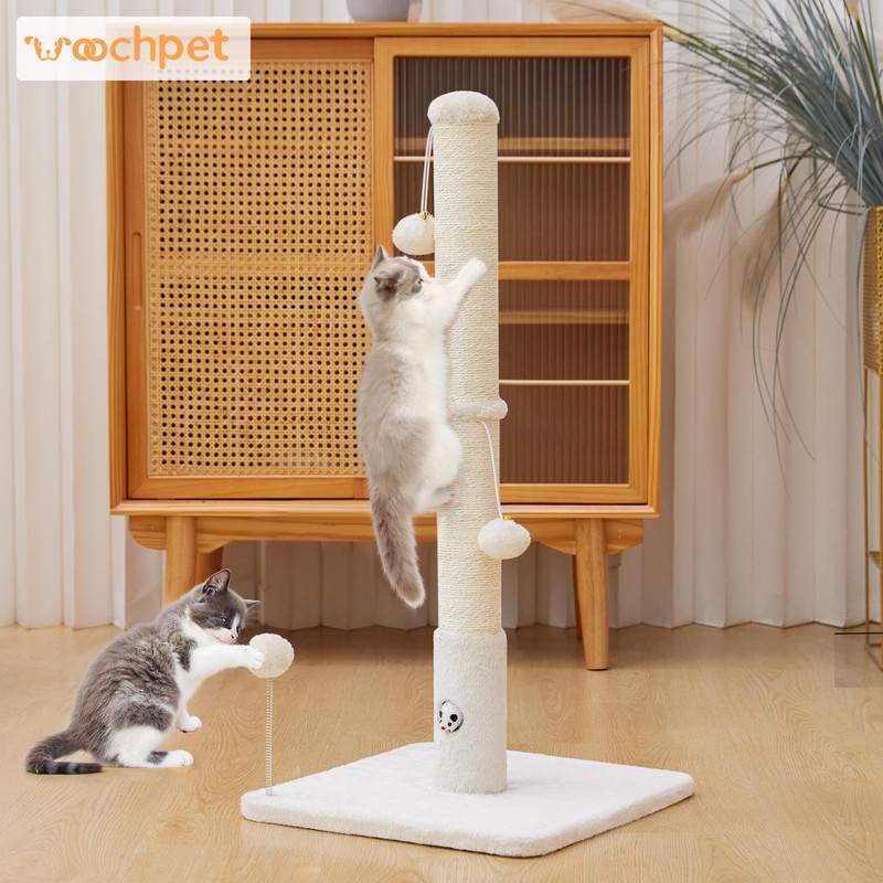 Woochpet Cat Scratching Posts 33" for Adults Cats, Cat Scratcher