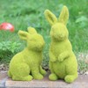 Decorative Decorations for Easter Bunny Gifts, Moss Green Flocking Sculpture,