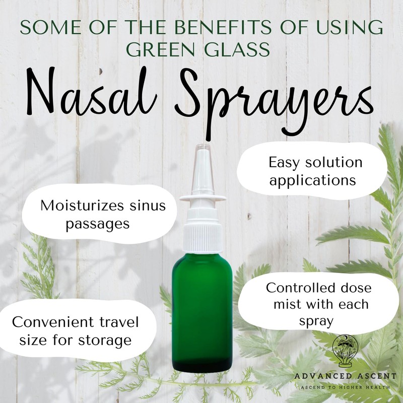 ADVANCED ASCENT Green Glass 1 oz with Nasal Sprayer -