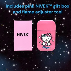NIVEK Kitty Cat Lighter Y2k 12 Consetellations Horoscope Astrology Zodiac Birth Signs Pretty Pink Flame Kawaii Collectable Japanese Cool Accesories (Virgo)