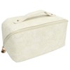 Makeup Cosmetic Bag Large Capacity Embossed Pattern Multifunctional Divider PU