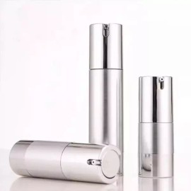 고급 실버 진공 공병 로션형 화장품 펌프 용기 펌핑 [50ml] Premium Silver Vacuum Pump Bottle for Lotion-Type Cosmetics [50ml]