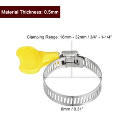 QUARKZMAN Worm Gear Hose Clamp 3/4 Inch - 1 1/4 Inch Wrench Type Adjustable Stainless Steel Hose Clamps with Plastic Handle for Safety Hose Pack of 12