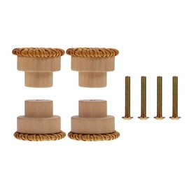 DOITOOL 4pcs Bamboo Handle Drawer Knobs Wood Pulls Handles Wardrobe Dresser Decorative Handles Dresser Pulls Knob Wood Knobs for Dresser Drawers Door Handle Wooden Cabinet Door