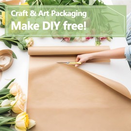 MAXTBEE 36" × 2400"(200') Thickened Brown Kraft Paper Roll, 36 Wide Bulletin Board Arts & Crafts Rolling Paper, Craft Packing Paper for Gift, Bouquetouquet Flower Wrapping, Moving