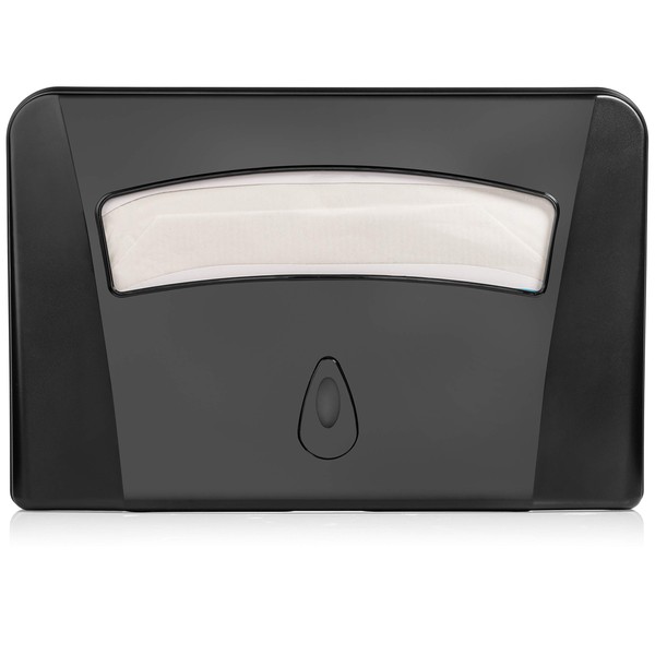 Toilet Seat Cover Dispenser by Oasis Creations –Wall Mount – Heavy Duty Commercial or Residential – Black