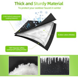 Pro Outdoor Faucet Cover for Winter, Thicken 7.1" W x 8.7" H Hose Bib Insulation Cover for Freeze Protection, Outside Water Spigot Covers for Winter Waterproof Reusable, 2 Pack