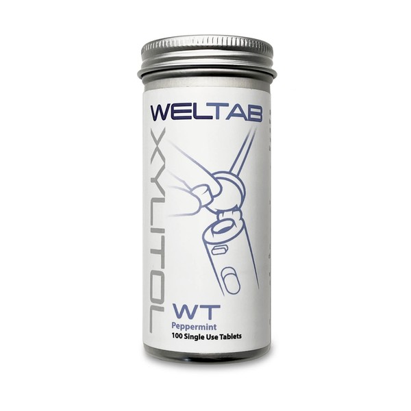 Weltab WT - Tabletas de hilo dental compatibles con Waterpik Whitening Water Flosser 100 unidades (menta, botella)
