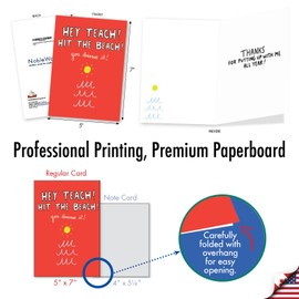 NobleWorks - Assortment of 3 Funny Teacher Thank You Greeting Cards From US w/Envelopes (3 Designs, 1 Each) Humorous Bulk Variety Pack for Teachers, Coach, Mentor - Student Gratitude VC10378TTG-C1x3