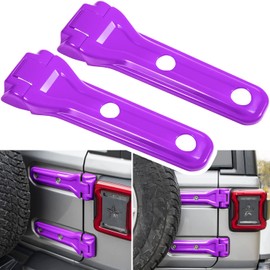 Rear Door Tailgate Hinge Cover Trim Exterior Accessories Decoration for 2018-2022 Jeep Wangler JL JLU Unlimited Sports Freedom Sahara Rubicon 2-Door & 4-Door Spare Tire Bracket Cover (Purple 2PCS)