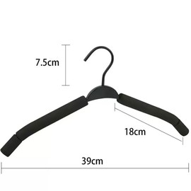 FlyNautics 10pack Clothes Hangers Non-Slip Black Steel Coated Sponge Hangers