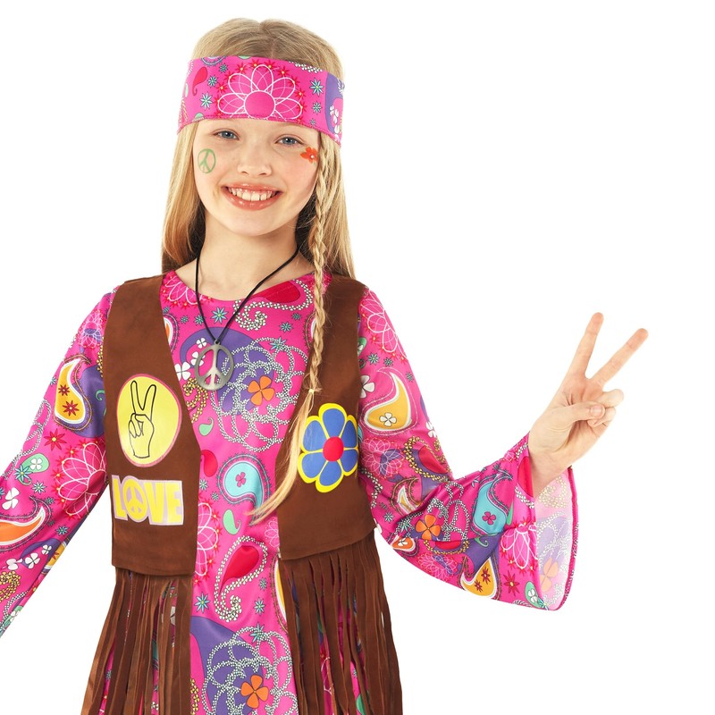 Morph Hippie Costume for Children Girls, Perfect for Carnival, Creative
