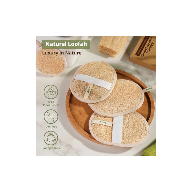 Esponja exfoliante corporal de lufa natural Coba Straws | Esponja