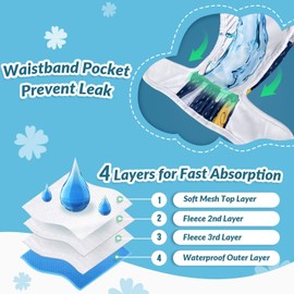 SlowTon Washable Dog Diapers Female - 3 Pack No Leak Reusable Doggie Puppy Diaper with Adjustable Buttons, Comfortable Female Dog Diapers for Heat Cycle Period Small Medium Large Dogs (XL)