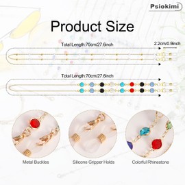 8 Pcs Eyeglass Chain, Elegant Glasses Chain Women, Beaded Sunglasses Chain Eyeglass Strap Eyewear Chain Glasses Strap Glasses Cord Glasses Holder Around Neck for Women Men