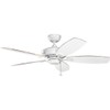 Kichler 300117MWH, Canfield Matte White 52" Ceiling Fan