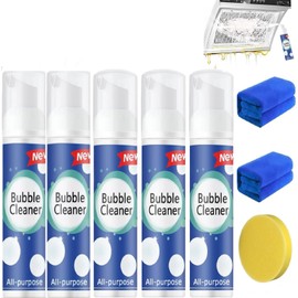 Sialicess Sialicess Bubble Cleaner Foam,Foaming Heavy Oil Stain Cleaner,All-Purpose Rinse-free Cleaner Spray,Kitchen Deep Cleaning Spray,Powerful Stain(100ML*5PCS) (5)