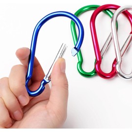 5Pcs Silver 4" Aluminum Carabiner Clip Big Spring Snap Key Chain Hook for Outdoor Carabeaner Keychain Clip Great for Outdoors Keychains Gear Organization Backpacking, Dog Leash, Travel Accessories