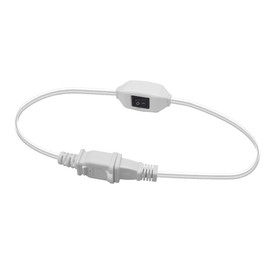 Strhowill Short 1-Foot (White) On Off Switch Extension Cord,Nema 1-15P to 1-15R Extension Power Cord,ETL Certified Polarity US Standard Two Plugs +12A/125V Switch 16AWG Cord(Polarized Switch White)