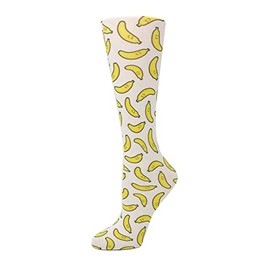 Cutieful Wide Calf Compression Socks 8-15 mmHG (Going Bananas)