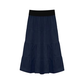 Baby'O - Falda ligera de sarga de algodón de 4 niveles para niña, Azul marino, Small