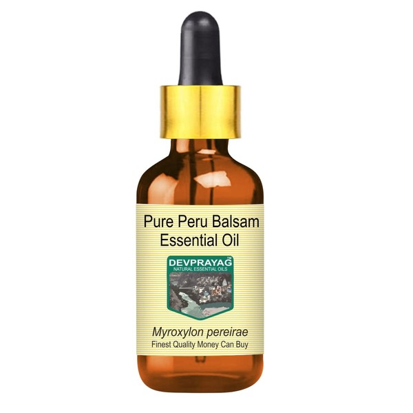 Devprayag Pure Peru Balsam Essential Oil (Myroxylon pereirae) with Glass