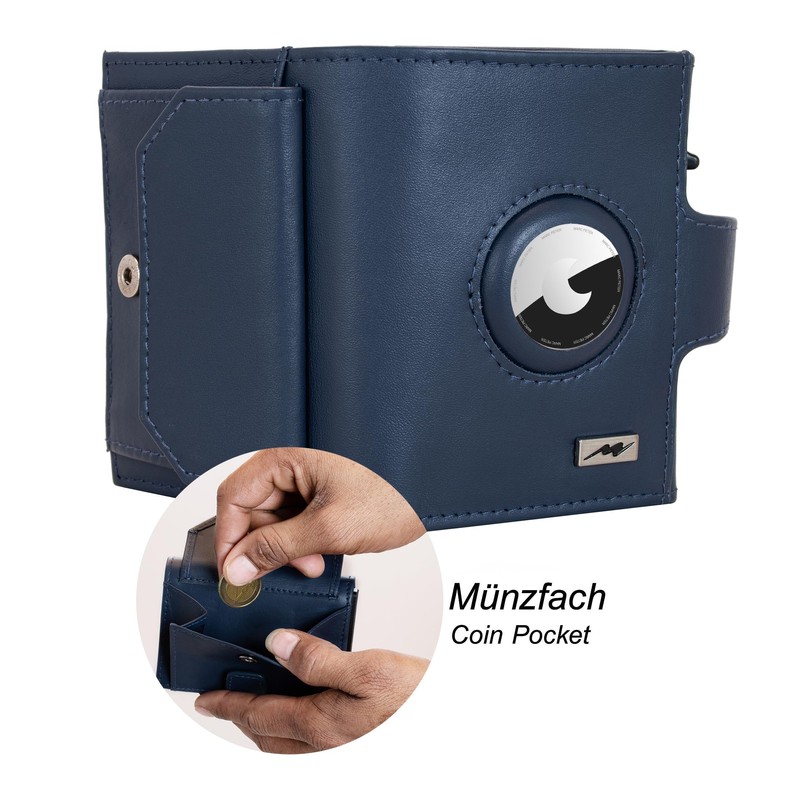 Marc Peter® Chicago Leather Push Air Slim Wallet - Airtag