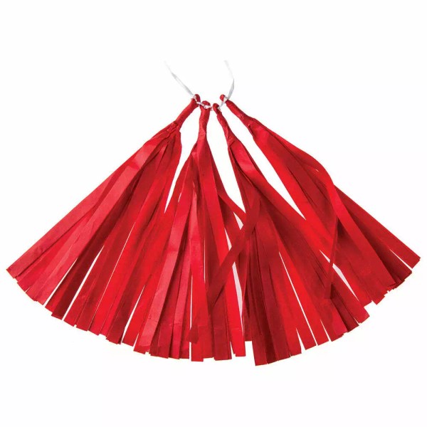 Cultural Intrigue 4 Pack | Tissue Paper Tassel Set (Red,