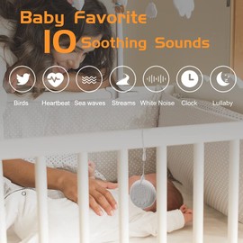 White Noise Machine, Xkey Portable Sound Machine with 10 Natural Soothing Sounds 3 Timers, Compact Sleep Sound Machine with Volume Control Powered by USB, White Hanging Sound Machine (A)