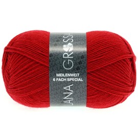 LANA GROSSA Meilenweit 6-ply 150 | 6-ply sock classic, machine washable | hand knitting yarn 80% virgin wool and 20% polyamide | 150 g wool for knitting and crocheting | 390 m yarn