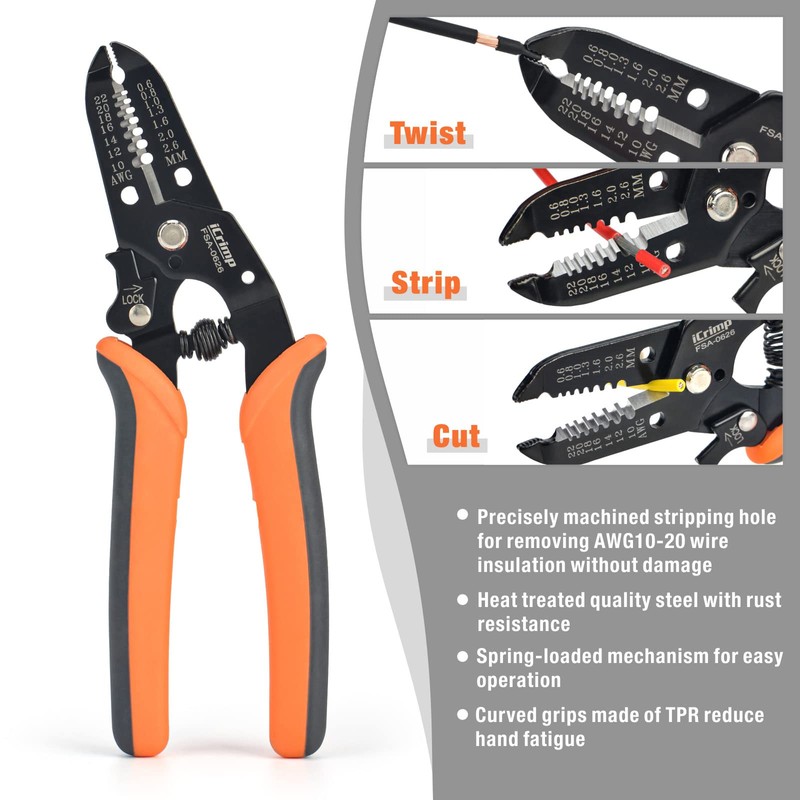 iCrimp Ratchet Wire Crimping Tool Set w/ 5 Interchangeable Jaws