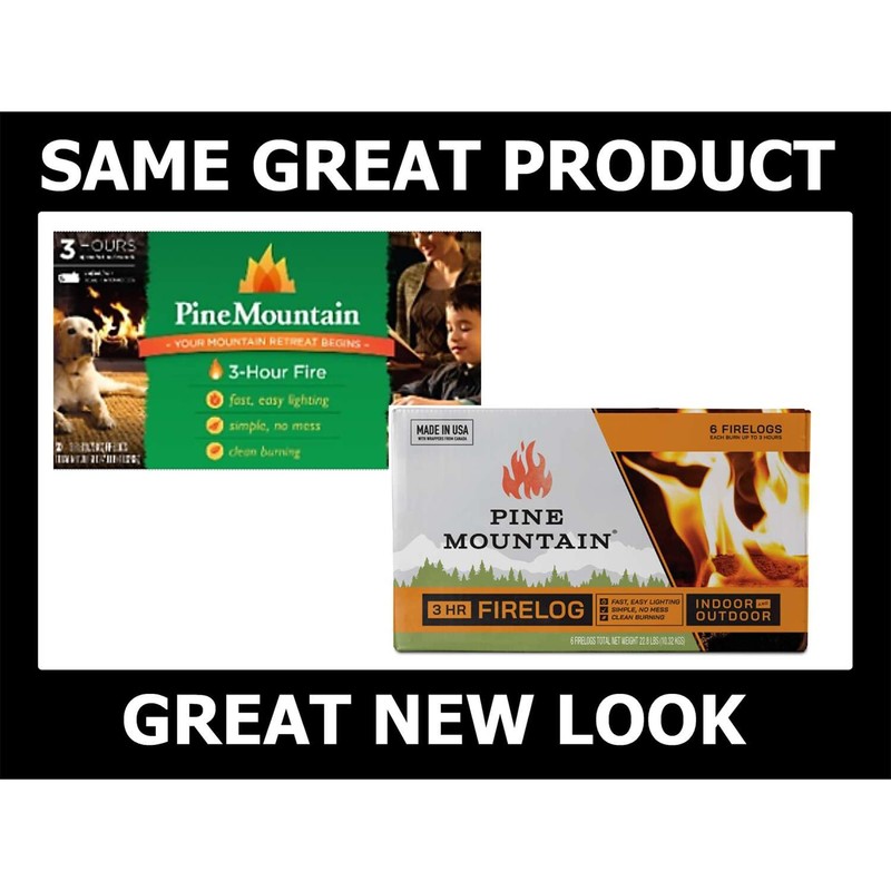 Pine Mountain 100% Natural Classic Firelog, 3-Hour Burn Time, 6