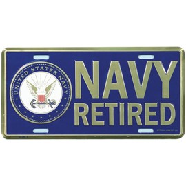 Tags Military U.S. Navy Retired License Plate, Front Tag
