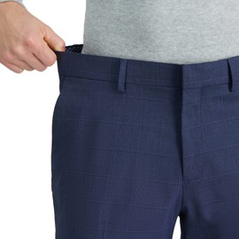 Haggar Men's Premium Stretch Tailored Fit Suit Separate Pant, Blue Heather - Pant, 34W x 34L