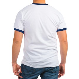 CafePress Vegan Ringer T Men's Vintage Ringer T-Shirt Navy/White