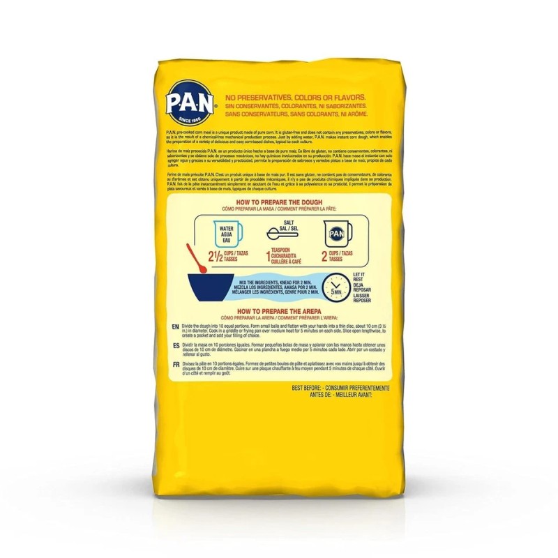 P.A.N. Pre-Cooked White Corn Meal 80 Oz Gluten Free Perfect